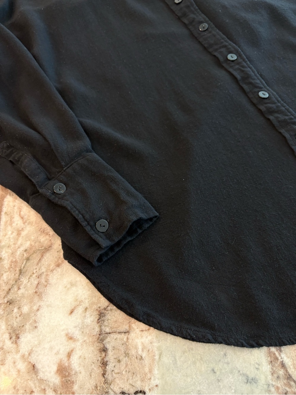 Bumpsuit Black Oversized Button Up Relaxed Maternity Postpartum Shirt Top Medium - Picture 2 of 12